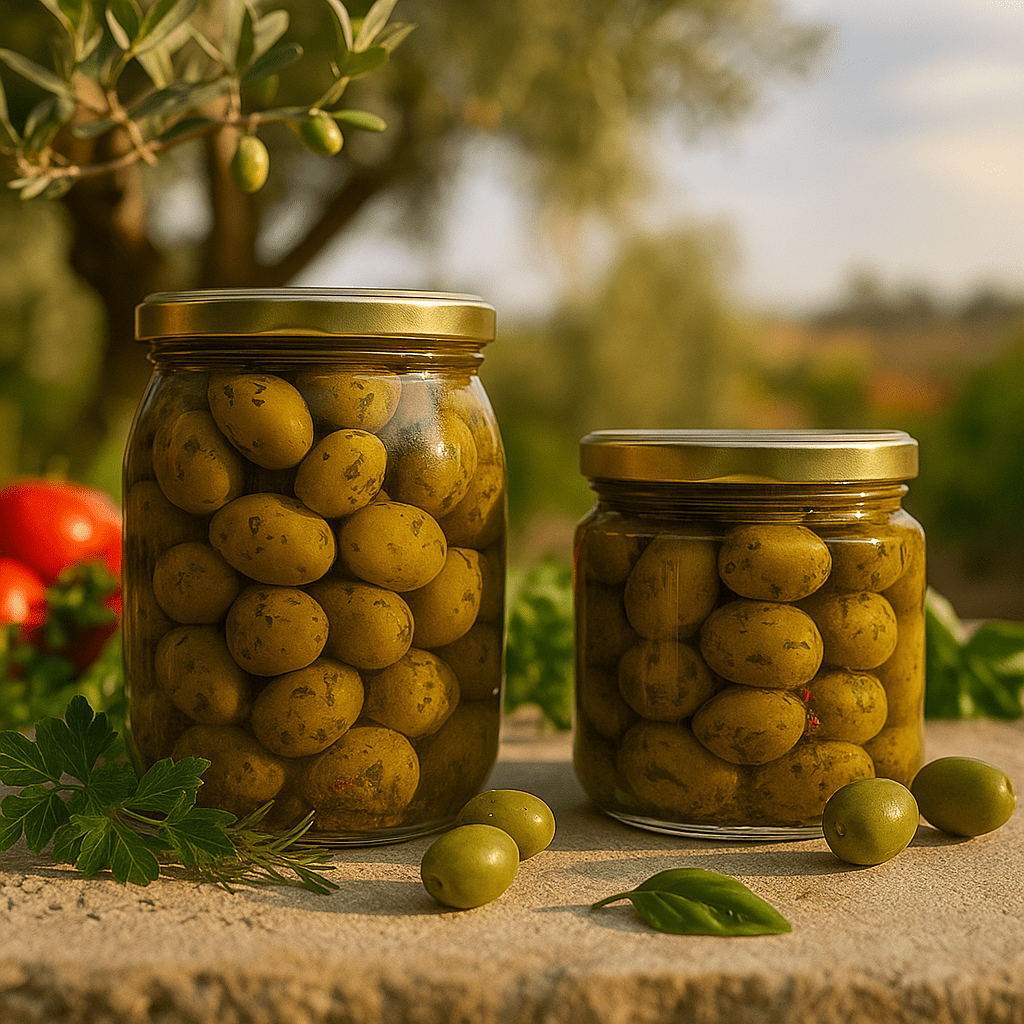 Olive Verdi Schiacciate