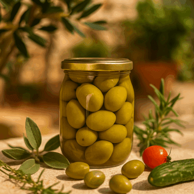 olive verdi intere in salamoia