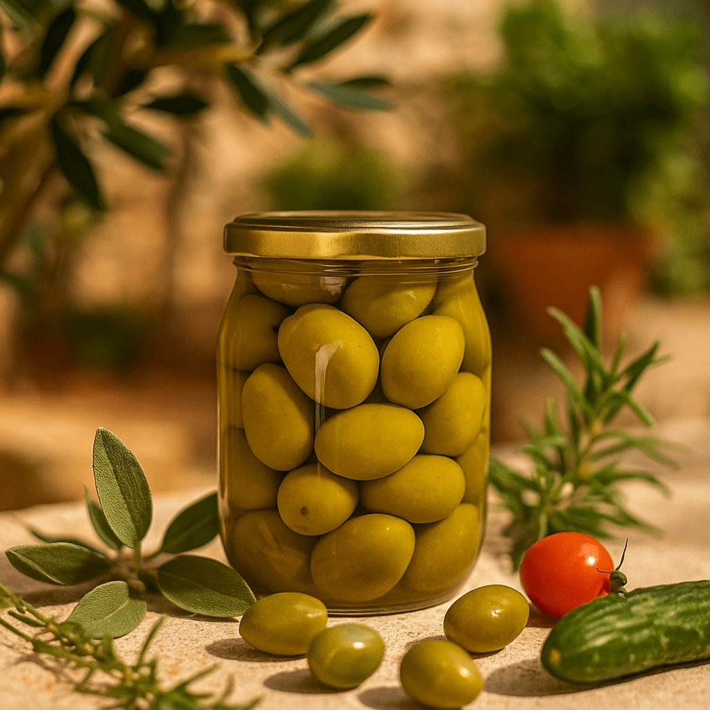 olive verdi intere in salamoia