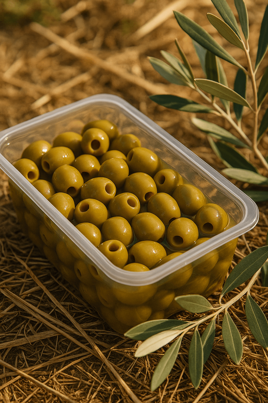 Vaschetta di Olive Verdi Denocciolate in Salamoia da 2kg