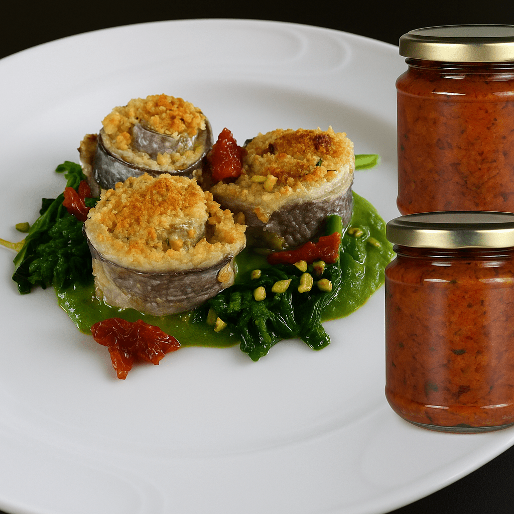 Involtini di Pesce Spada con Paté di Pomodoro Secco