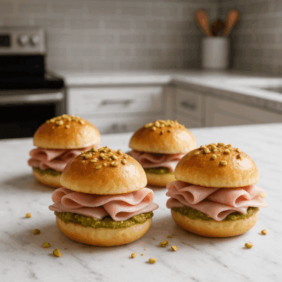 Mini panini con Pesto di Pistacchio e prosciutto