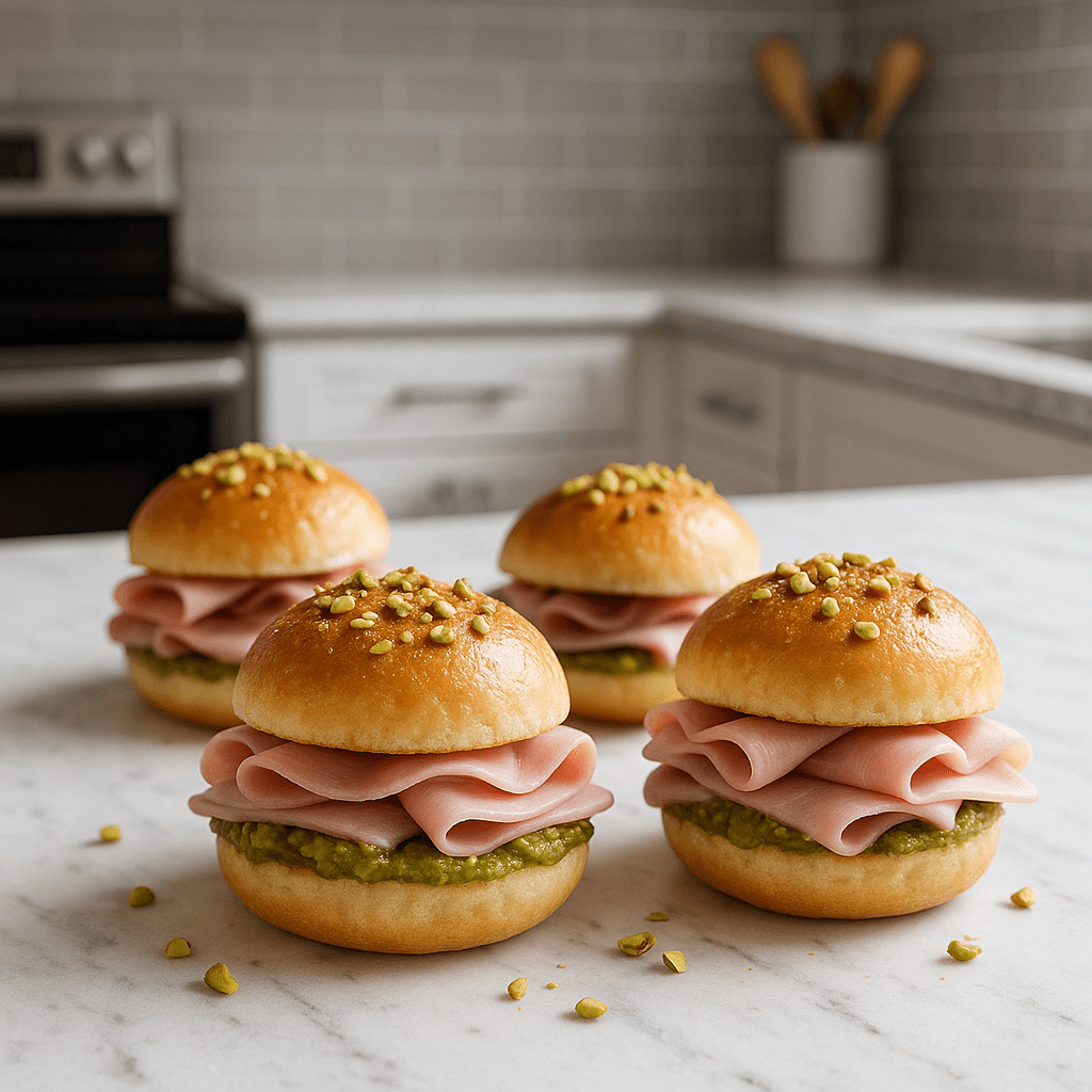 Mini panini con Pesto di Pistacchio e prosciutto