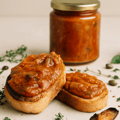 bruschette siciliane con caponata