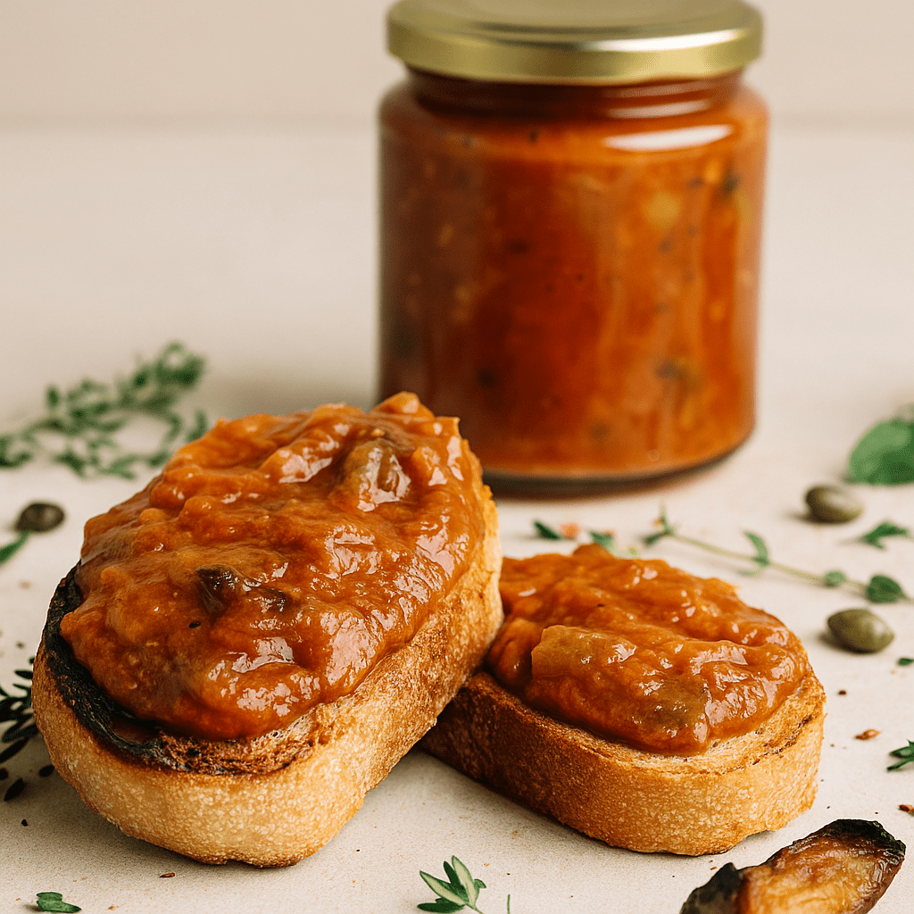 bruschette siciliane con caponata